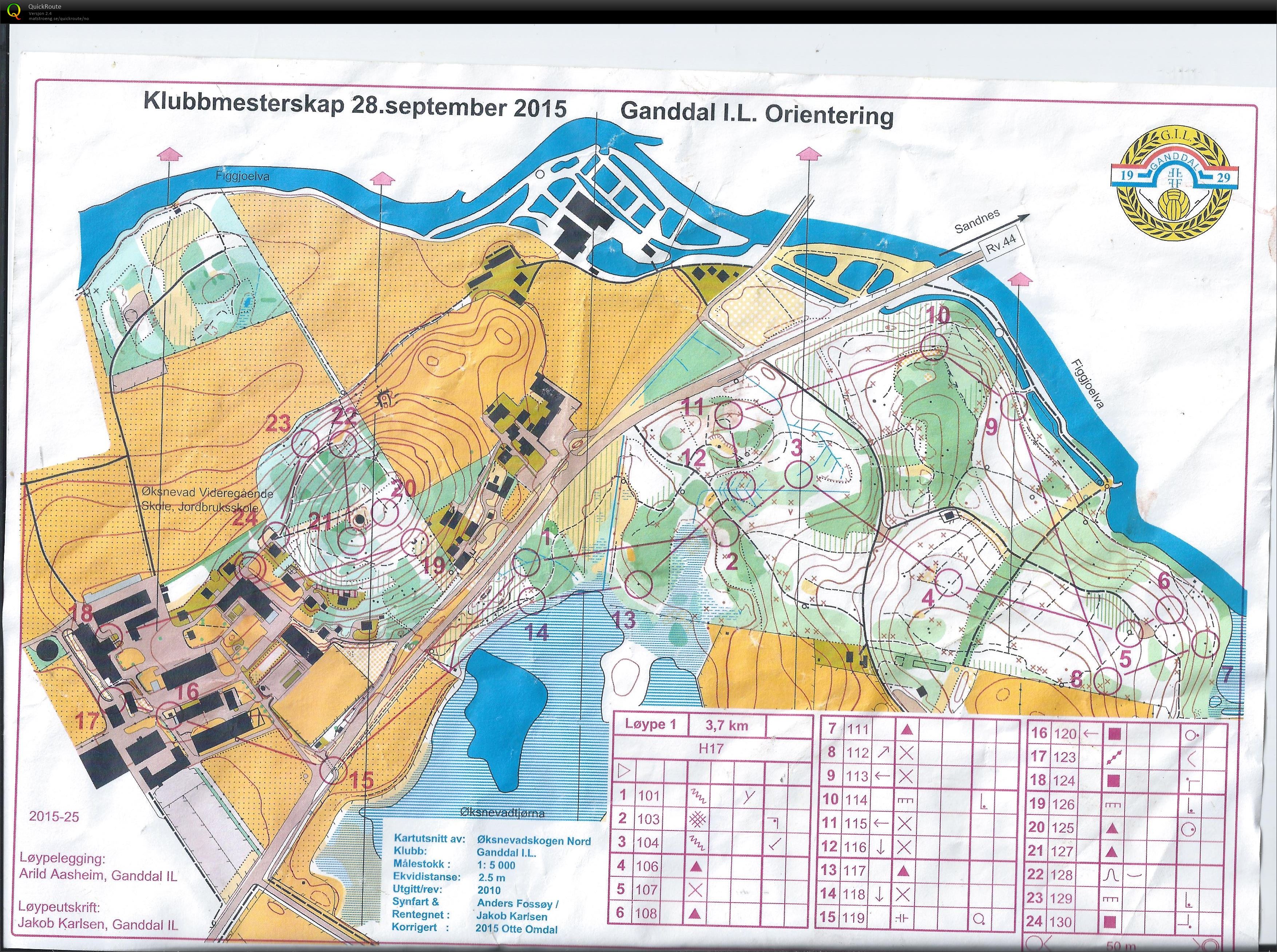 Klubbmesterskap Ganddal IL (28.09.2015)