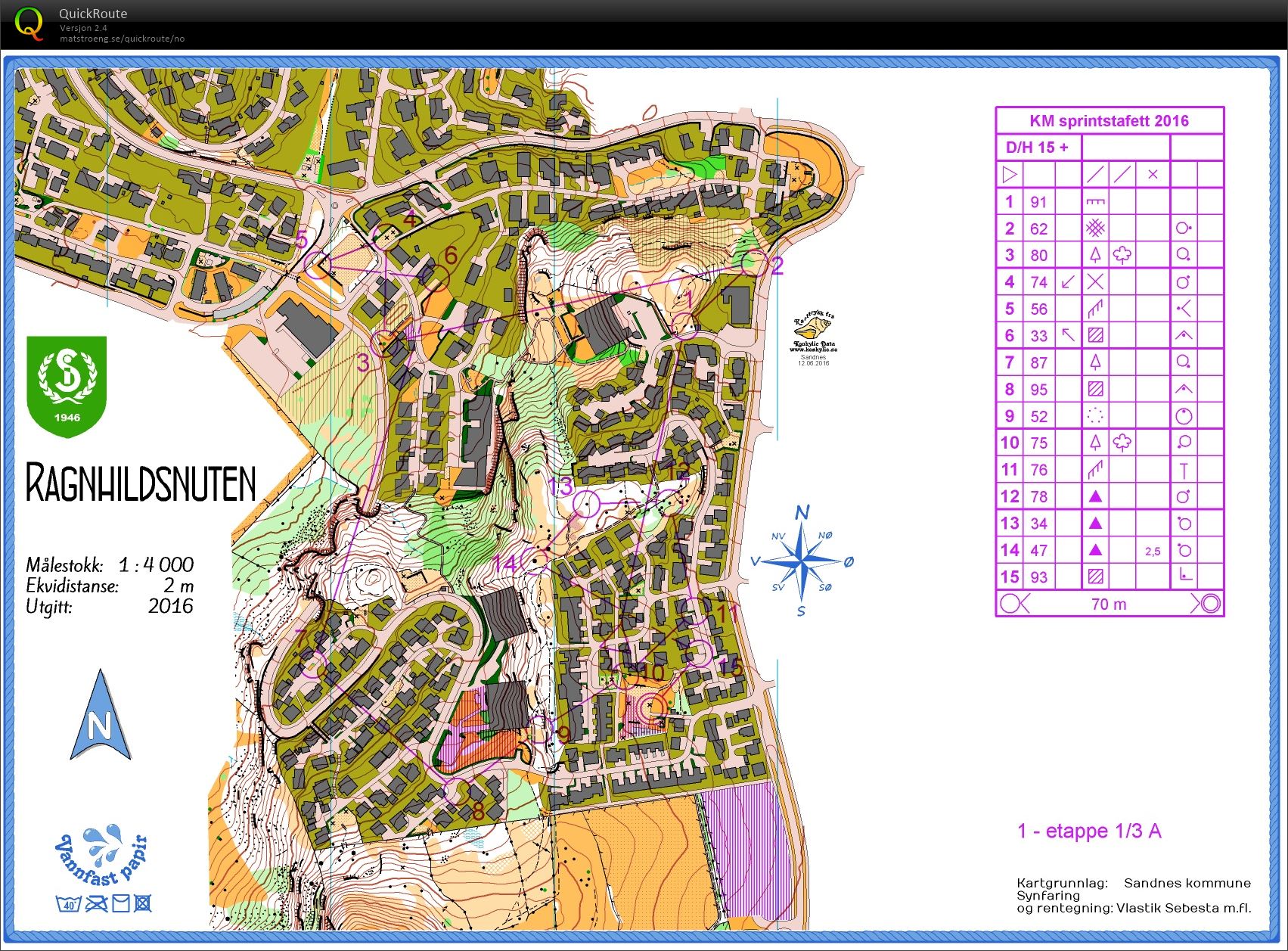 KM Sprintstafett Rogaland 1 etp (12.06.2016)