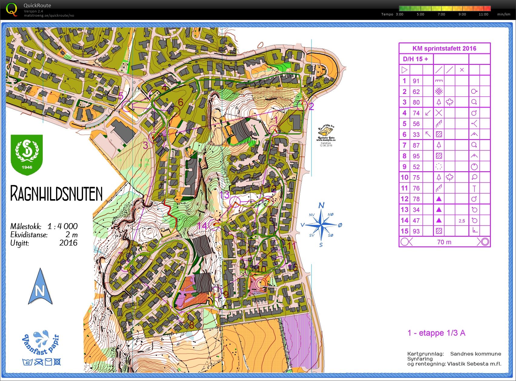 KM Sprintstafett Rogaland 1 etp (12.06.2016)